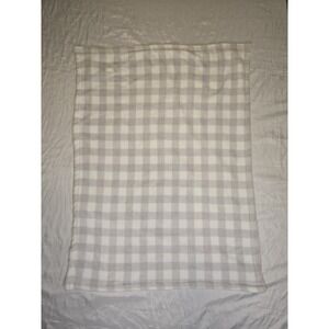 Blankets‎ & Beyond Plush Gingham Gray White Baby Blanket Lovey Security 29x38"